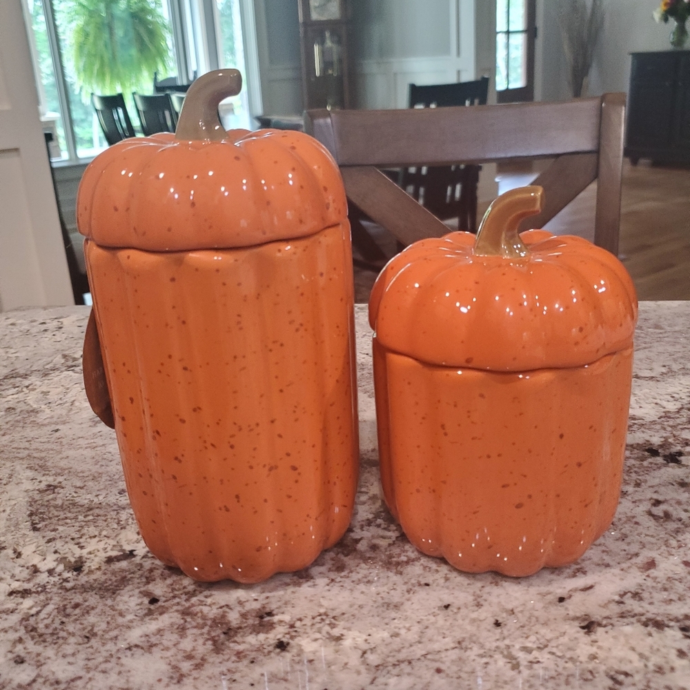 Gorgeous Pumpkin Canisters-NWT - Picture 3 of 5